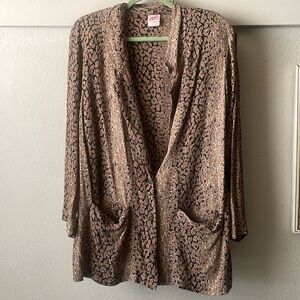 Vintage Division of Graff mixed media long sleeve two button front blazer